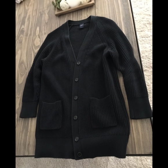 🖤 GAP Black Thick Knit Long Button Cardigan! 🖤 - Picture 4 of 8